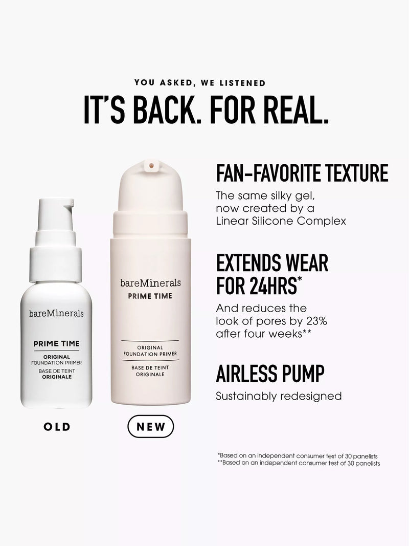 bareMinerals Prime Time Original Foundation Primer 30ml (British brand)