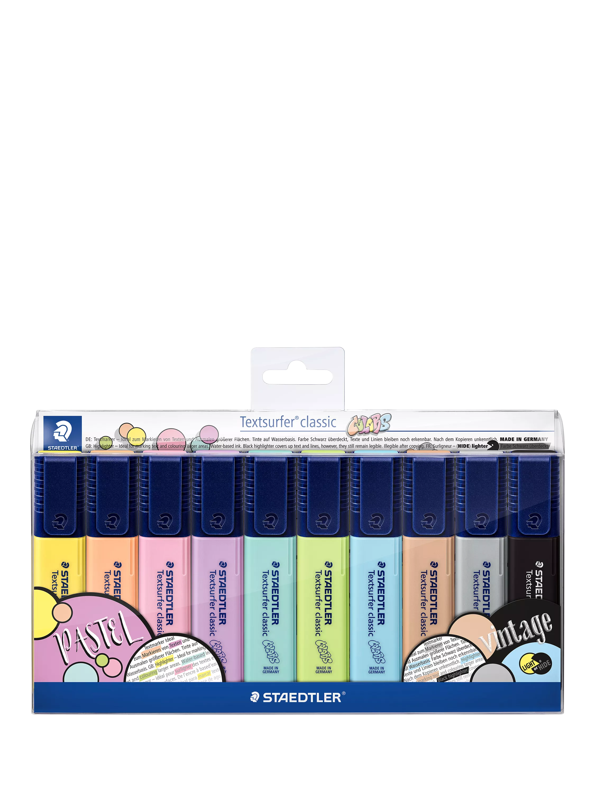 STAEDTLER pastel highlighters pack of 10 (British brand)