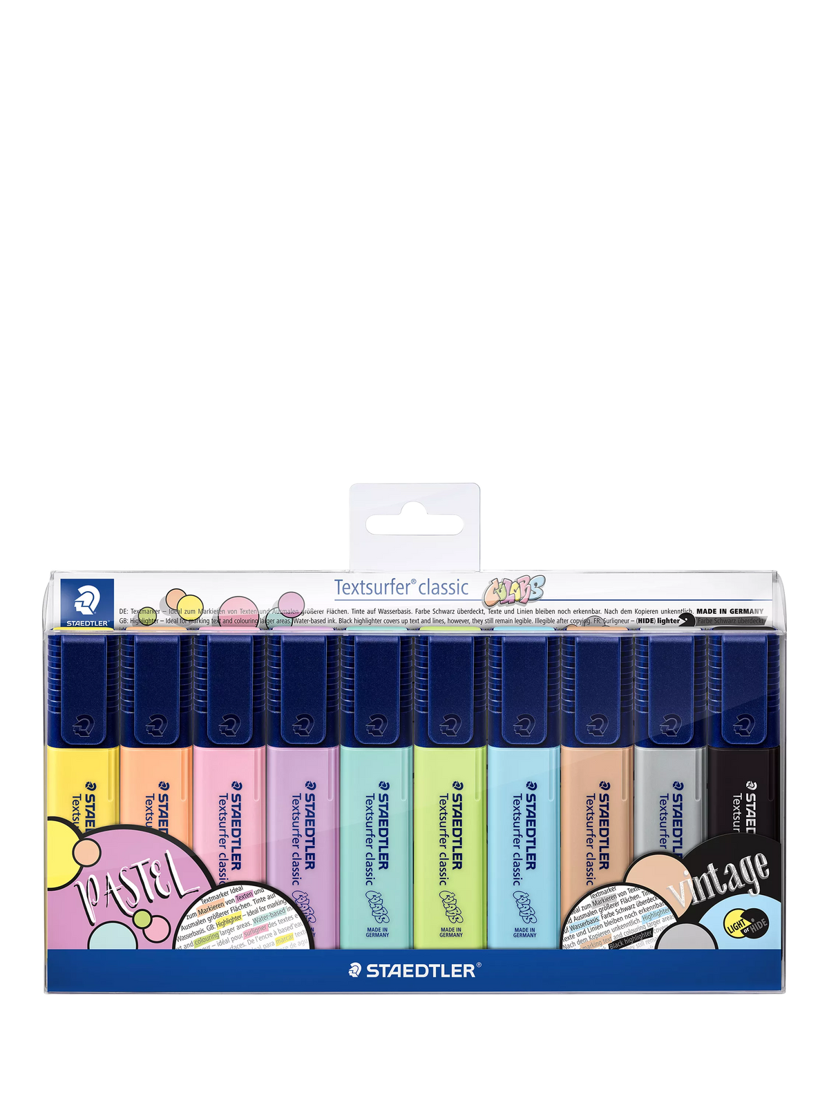 STAEDTLER pastel highlighters pack of 10 (British brand)