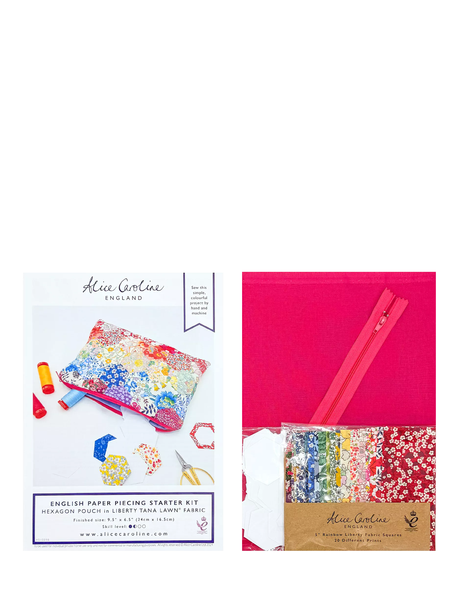 Alice Caroline EPP starter kit for rainbow coin purse - British product
