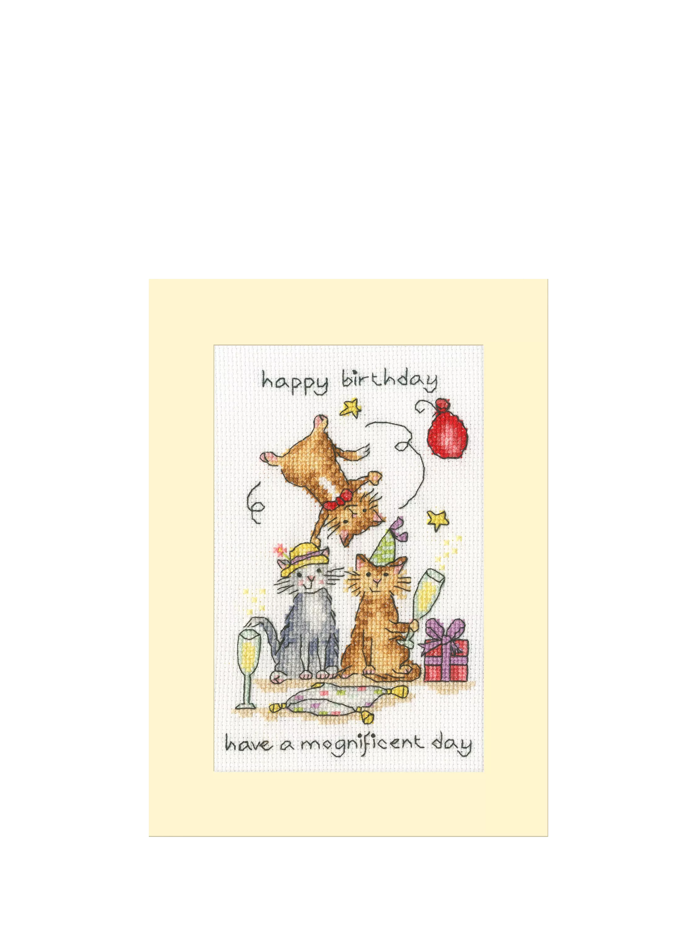 Bothy Threads Mognificent Day cross stitch card kit (British brand)