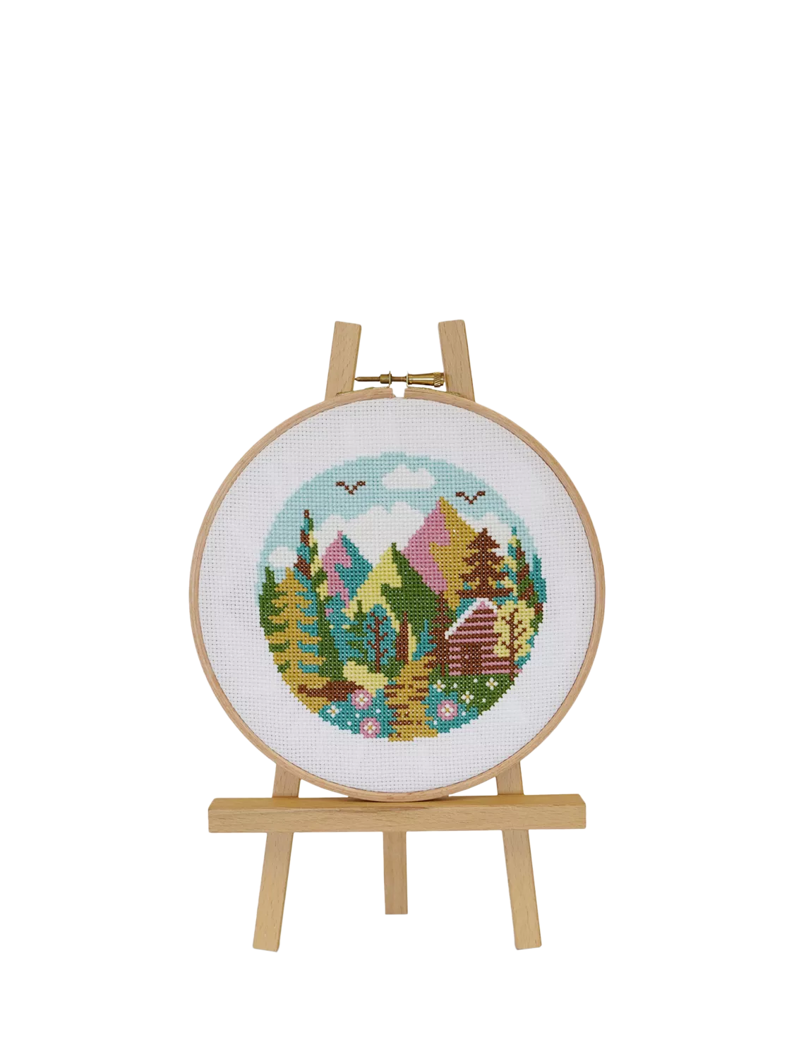 Caterpillar Cross Stitch Forest Peaks kit 13x13cm (British brand)