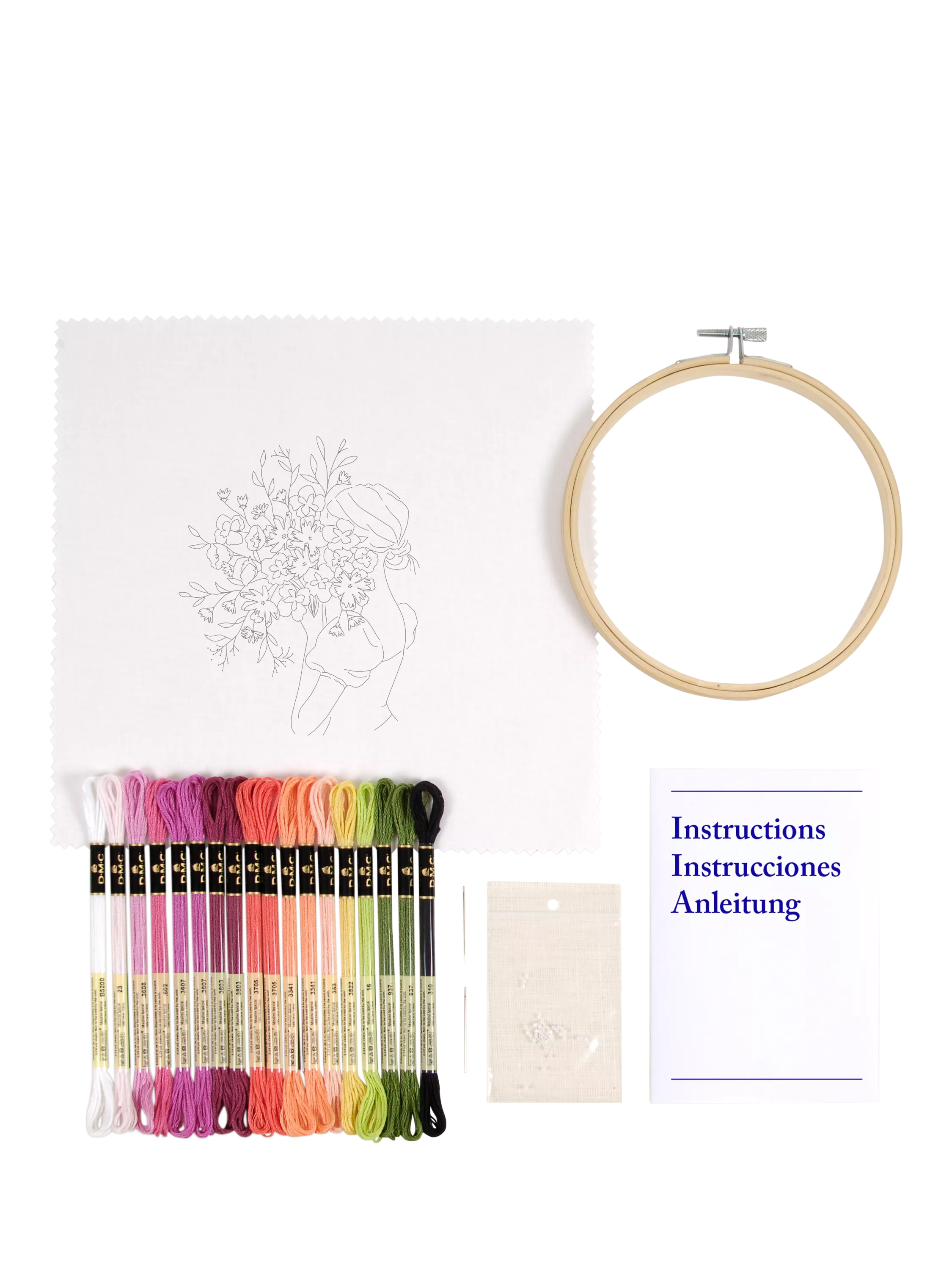 DMC embroidery kit Floral Embrace, imported from the UK