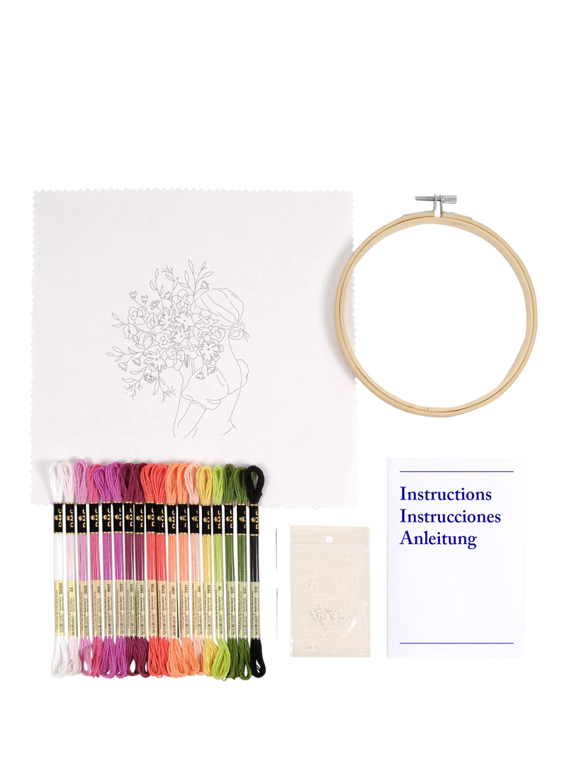 DMC embroidery kit Floral Embrace, imported from the UK