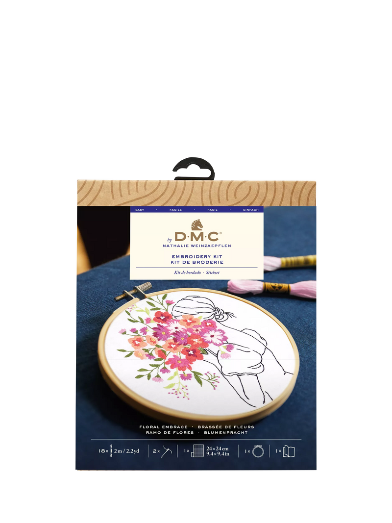 DMC embroidery kit Floral Embrace, imported from the UK