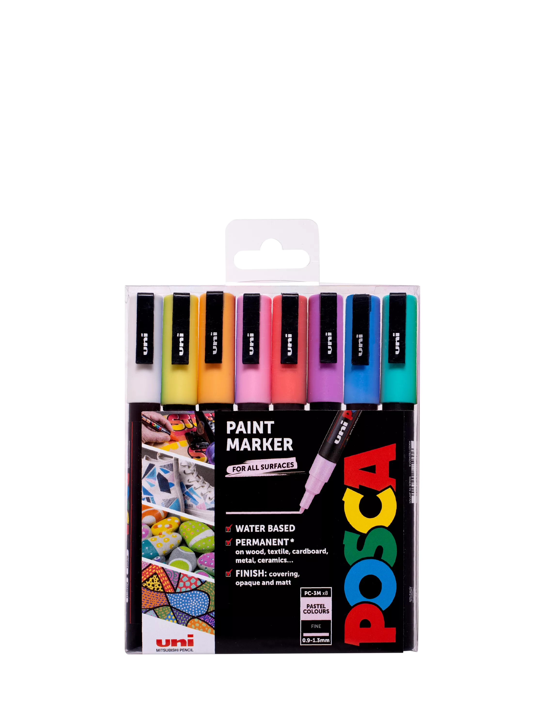 POSCA water-based paint markers pastel pack of 8, UK version
