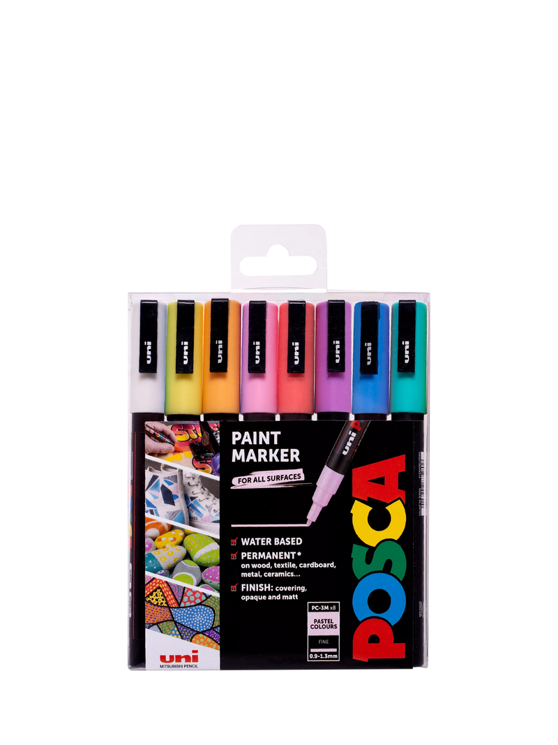 POSCA water-based paint markers pastel pack of 8, UK version