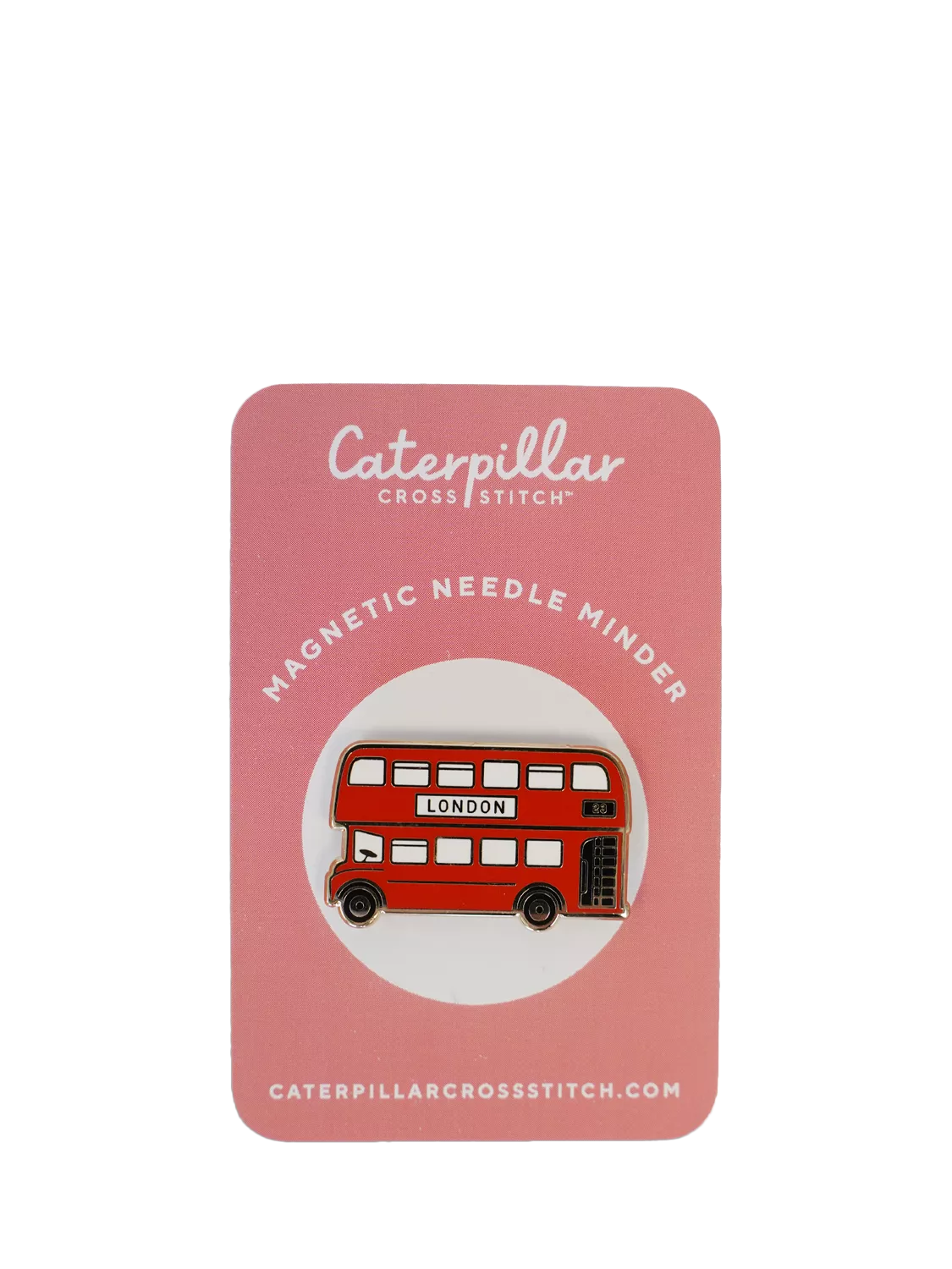 Caterpillar Cross Stitch London Bus small needle minder (British brand)