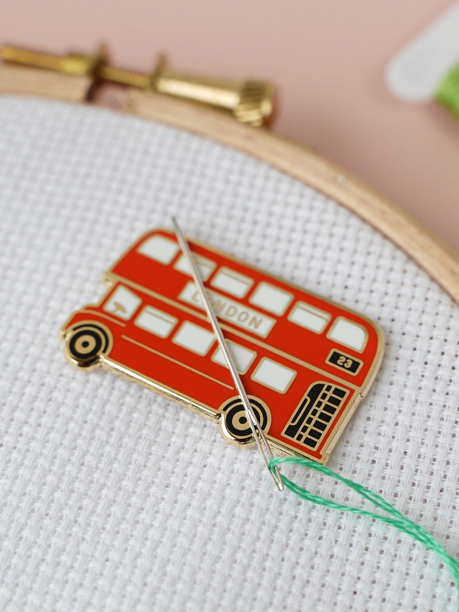 Caterpillar Cross Stitch London Bus small needle minder (British brand)