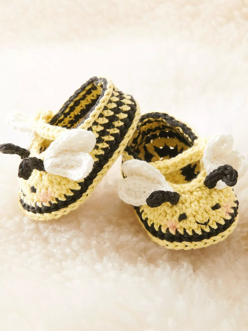 Rico Design Ricorumi baby booties crochet kit bees 100g - British product