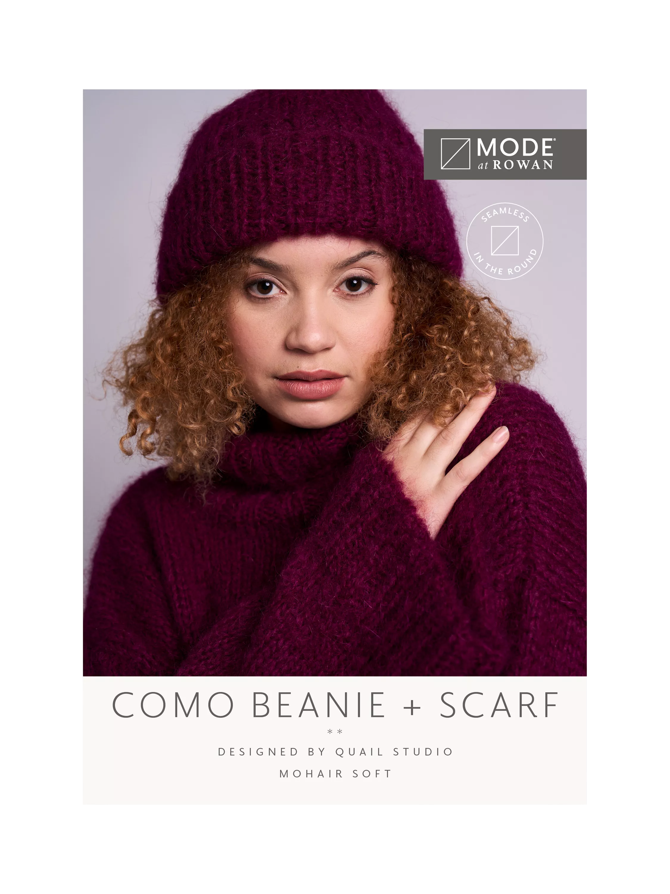 MODE at Rowan Como Mohair beanie scarf pattern, UK version