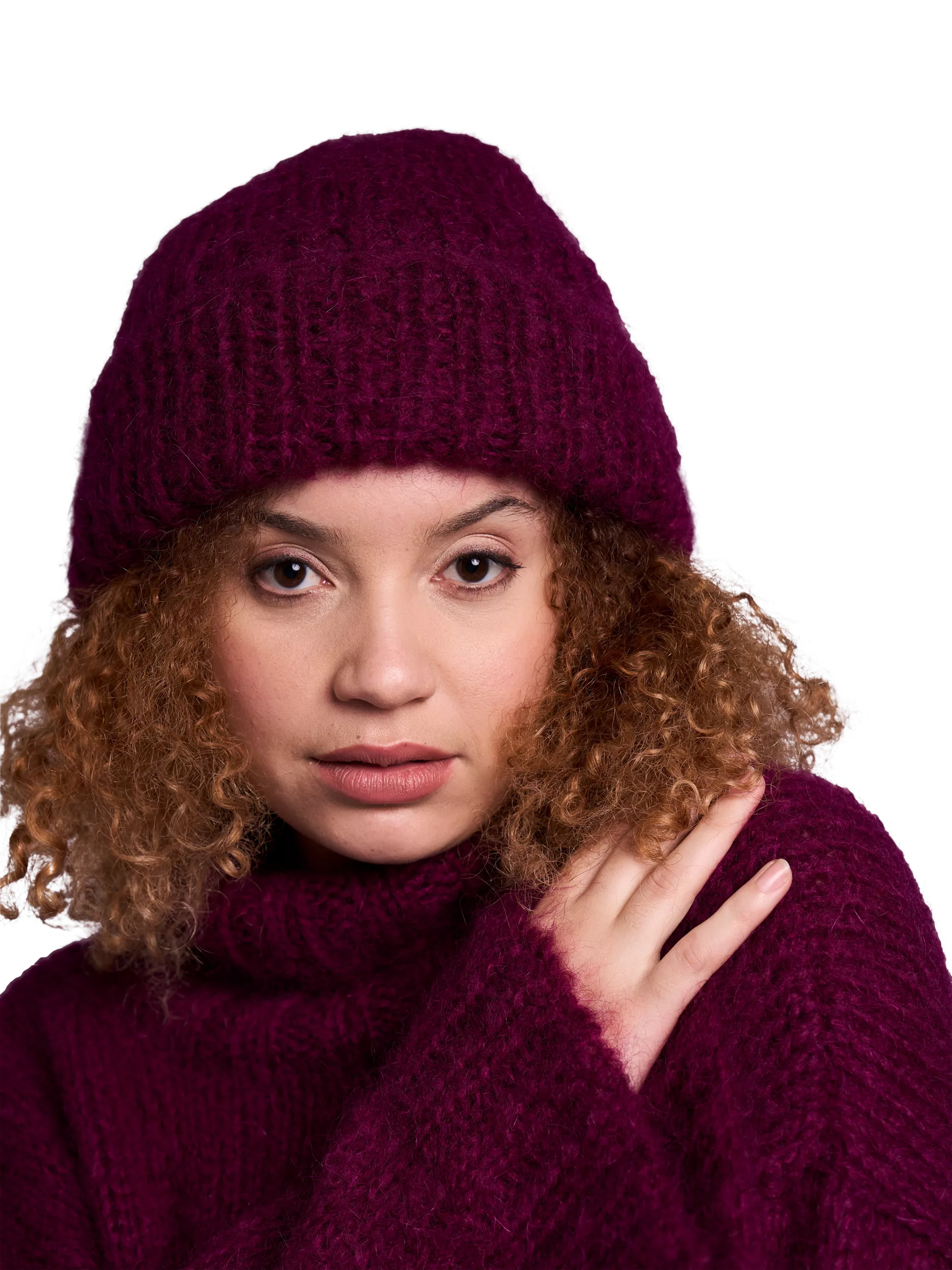 MODE at Rowan Como Mohair beanie scarf pattern, UK version