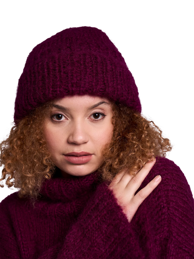 MODE at Rowan Como Mohair beanie scarf pattern, UK version