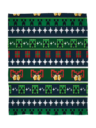 John Lewis Minecraft Christmas Fleece Blanket, 100 x 150cm- Buy online at McGrocer