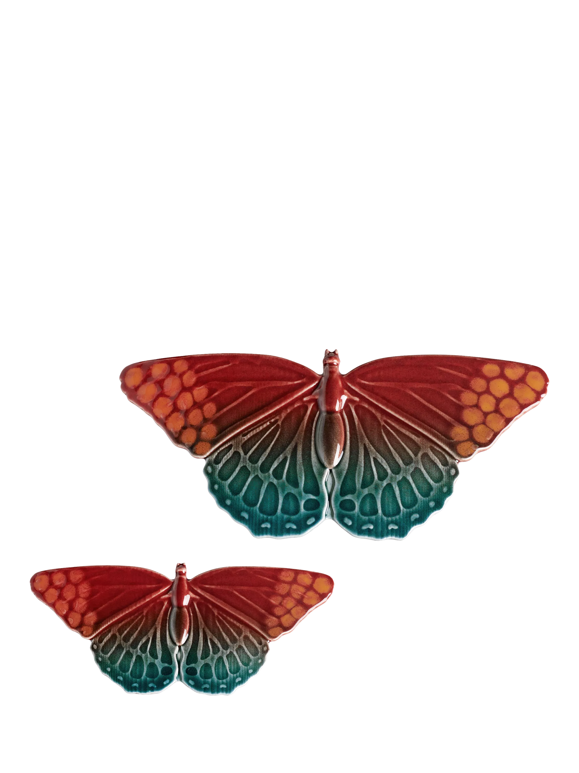 Poole Pottery butterfly ornaments Horizon set of 2, UK version