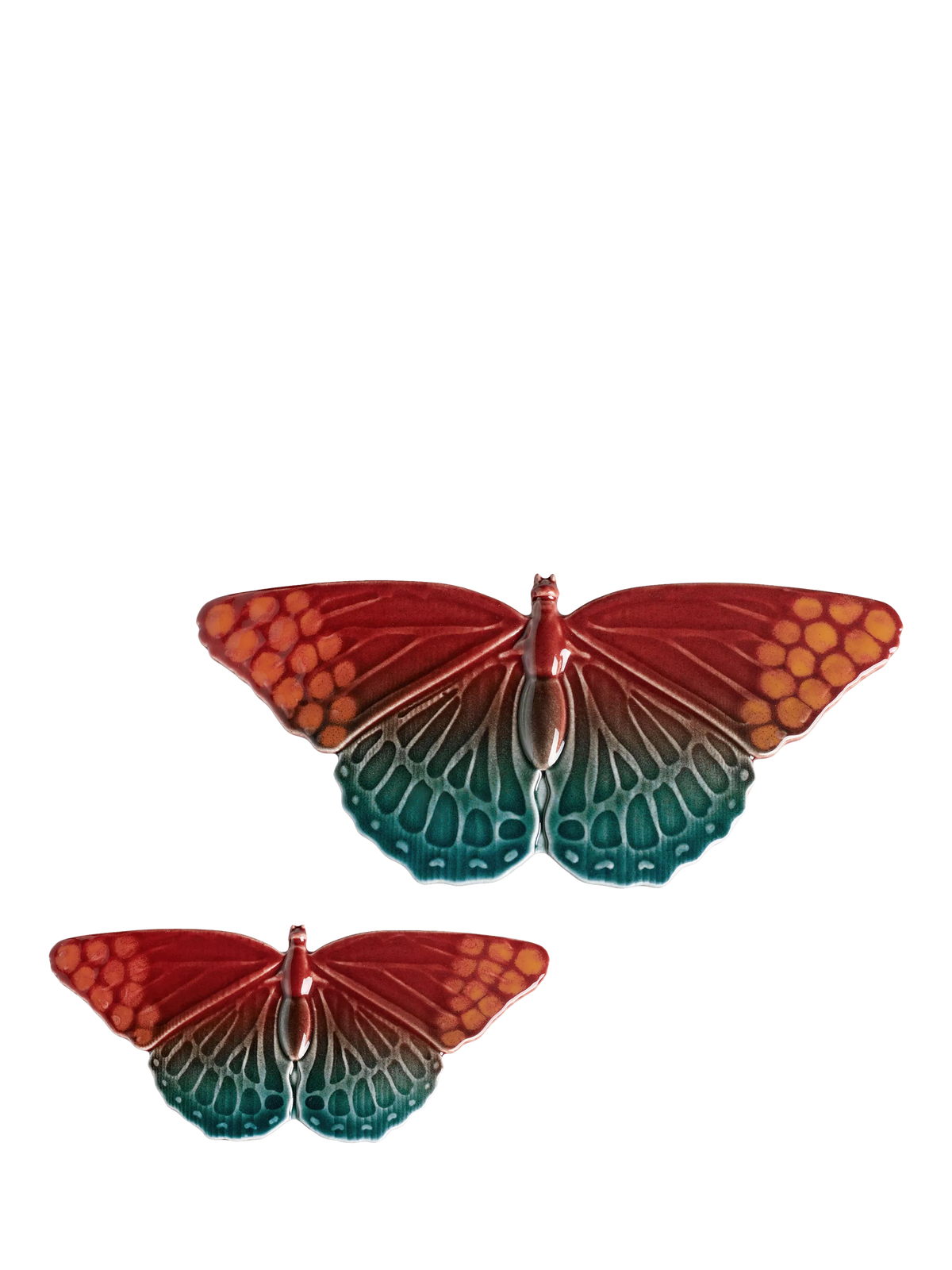 Poole Pottery butterfly ornaments Horizon set of 2, UK version