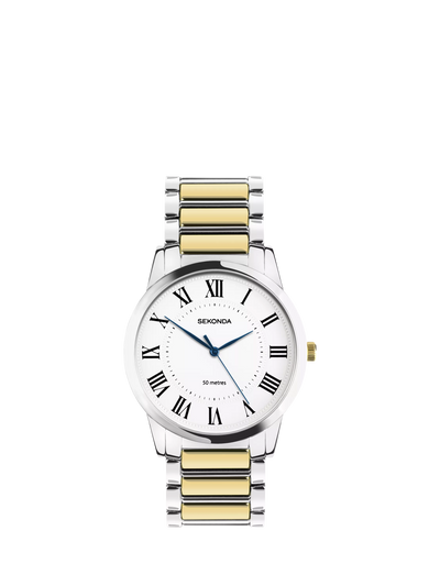 John Lewis Sekonda 30248.28 Men's Beaumont Bracelet Strap Watch, Two-tone- Buy online at McGrocer