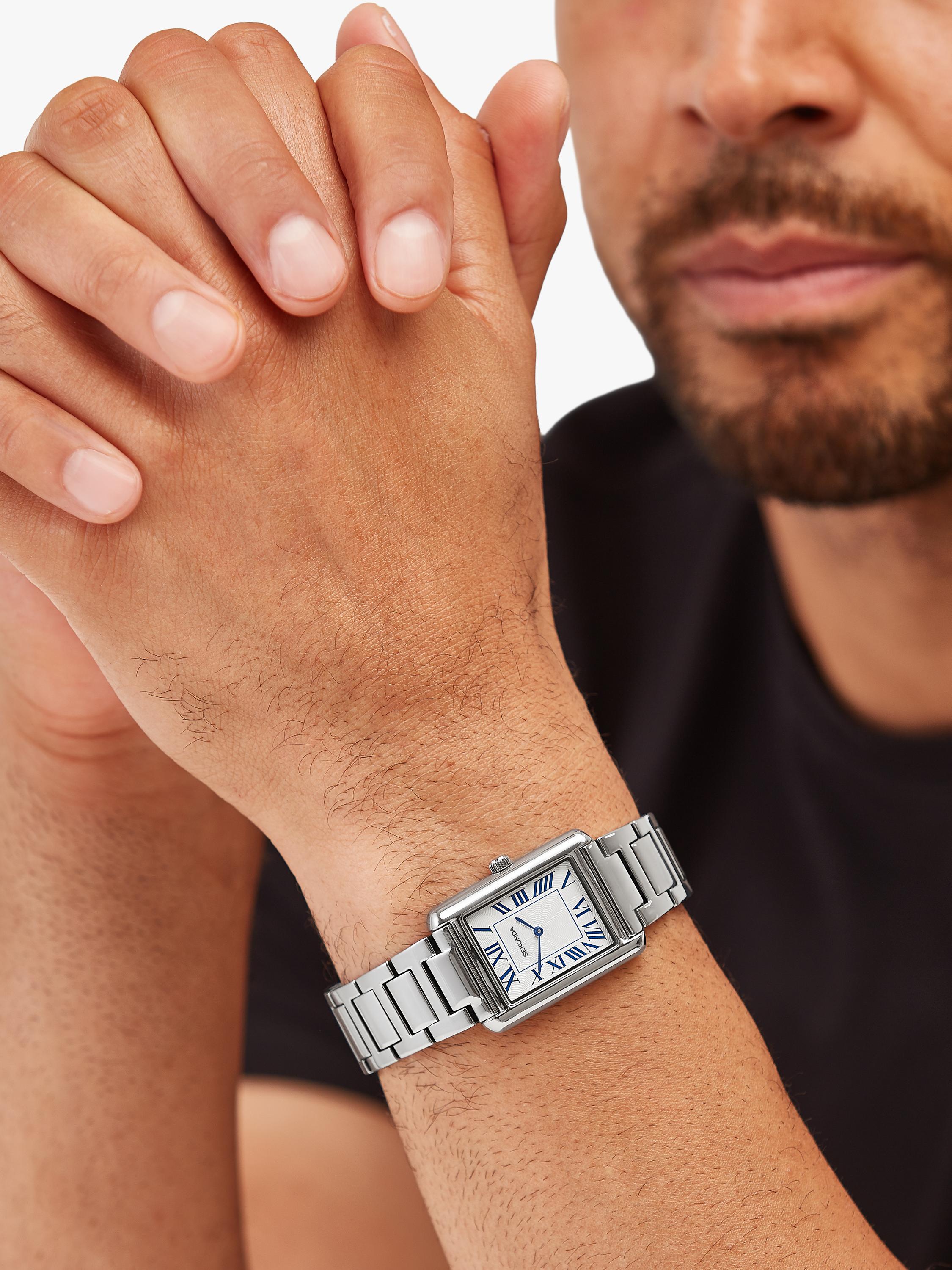 Sekonda men's watch silver bracelet with Roman numerals, UK version