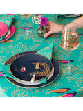 Sara Miller Chelsea Birds cotton tablecloth 250x160cm green, imported from the UK