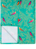 Sara Miller Chelsea Birds cotton table runner 250cm green (British brand)