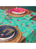 Sara Miller Chelsea Birds cotton table runner 250cm green (British brand)