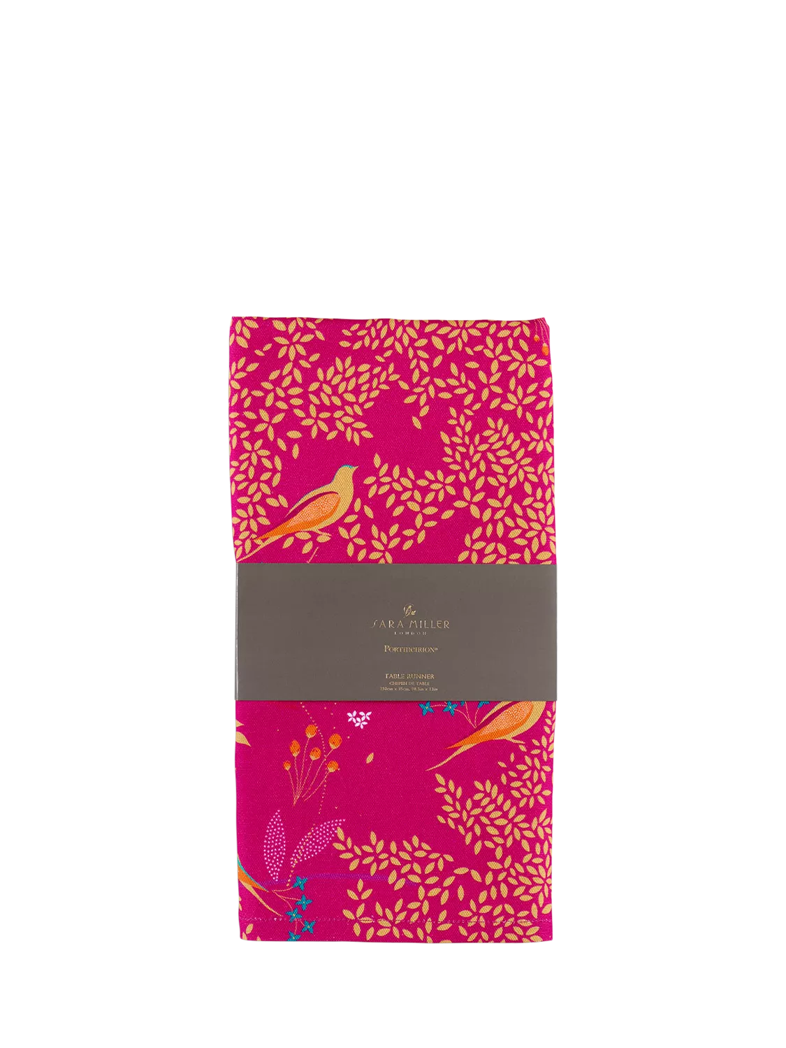 Sara Miller Chelsea Birds cotton table runner 250cm (British brand)