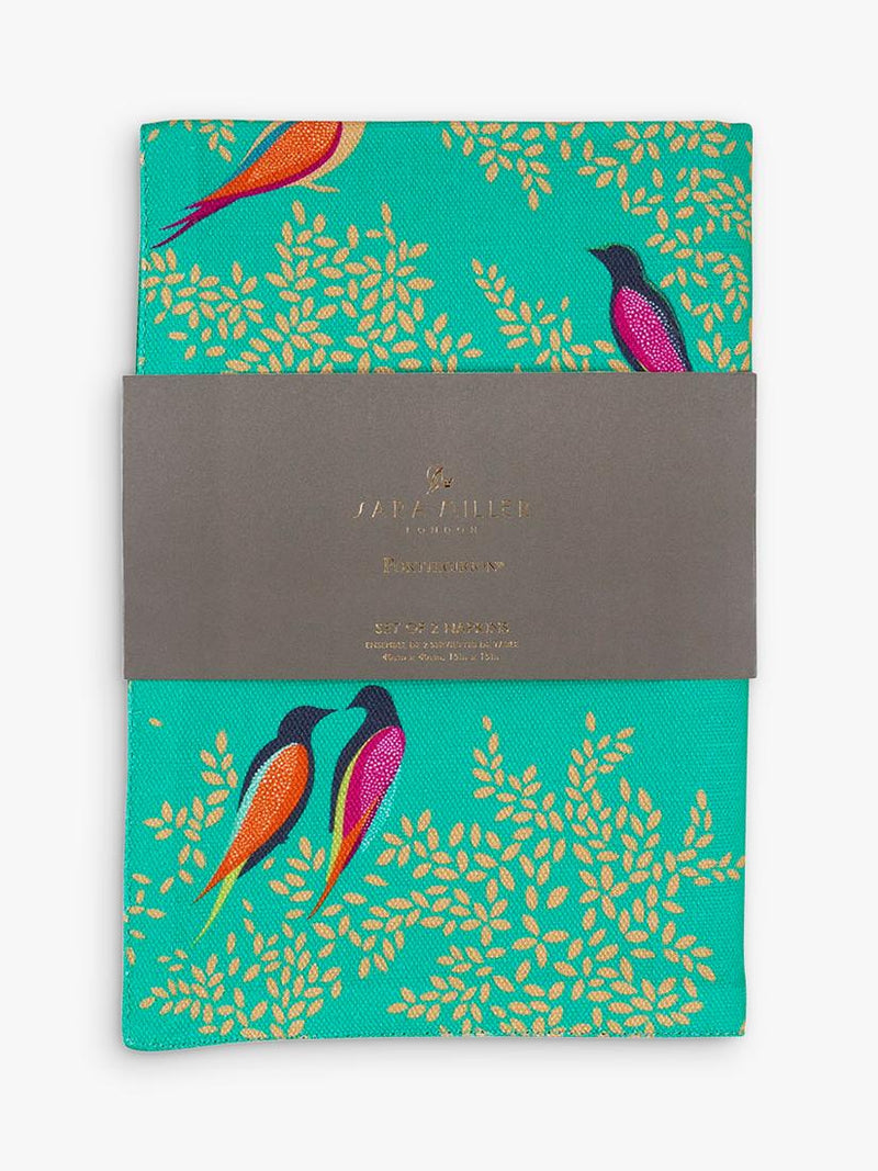 Sara Miller Chelsea Birds cotton napkins set of 2 green (British brand)