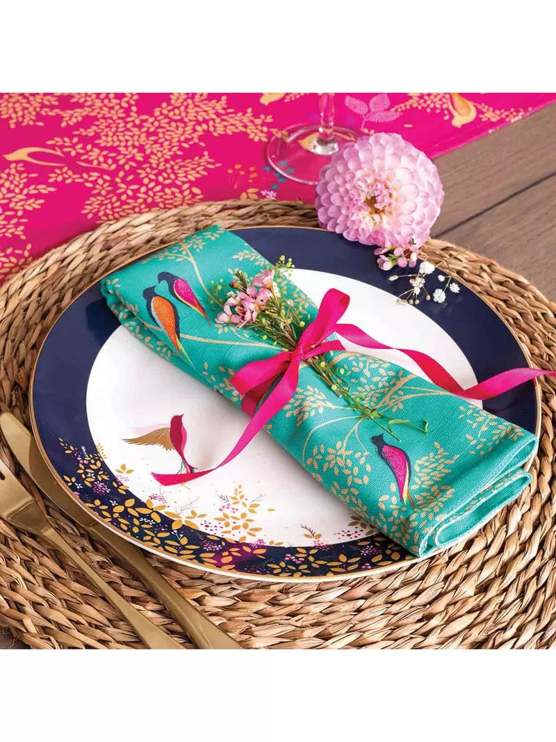 Sara Miller Chelsea Birds cotton napkins set of 2 green (British brand)