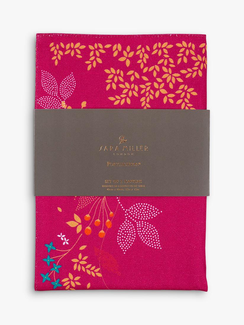 Sara Miller Chelsea Birds pink cotton napkins set of 2, UK version