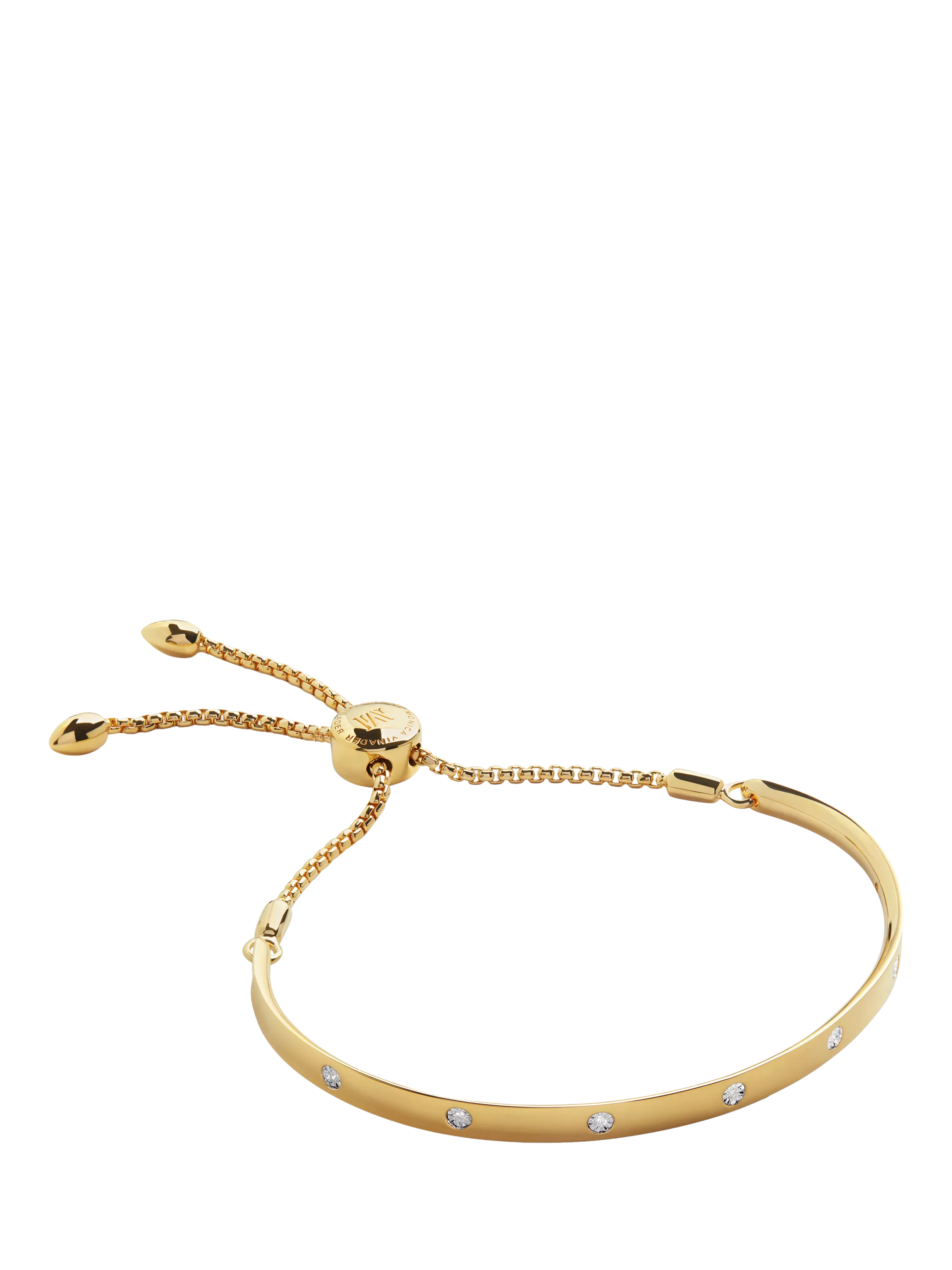 Monica Vinader gold friendship bracelet with lab grown diamonds, UK version
