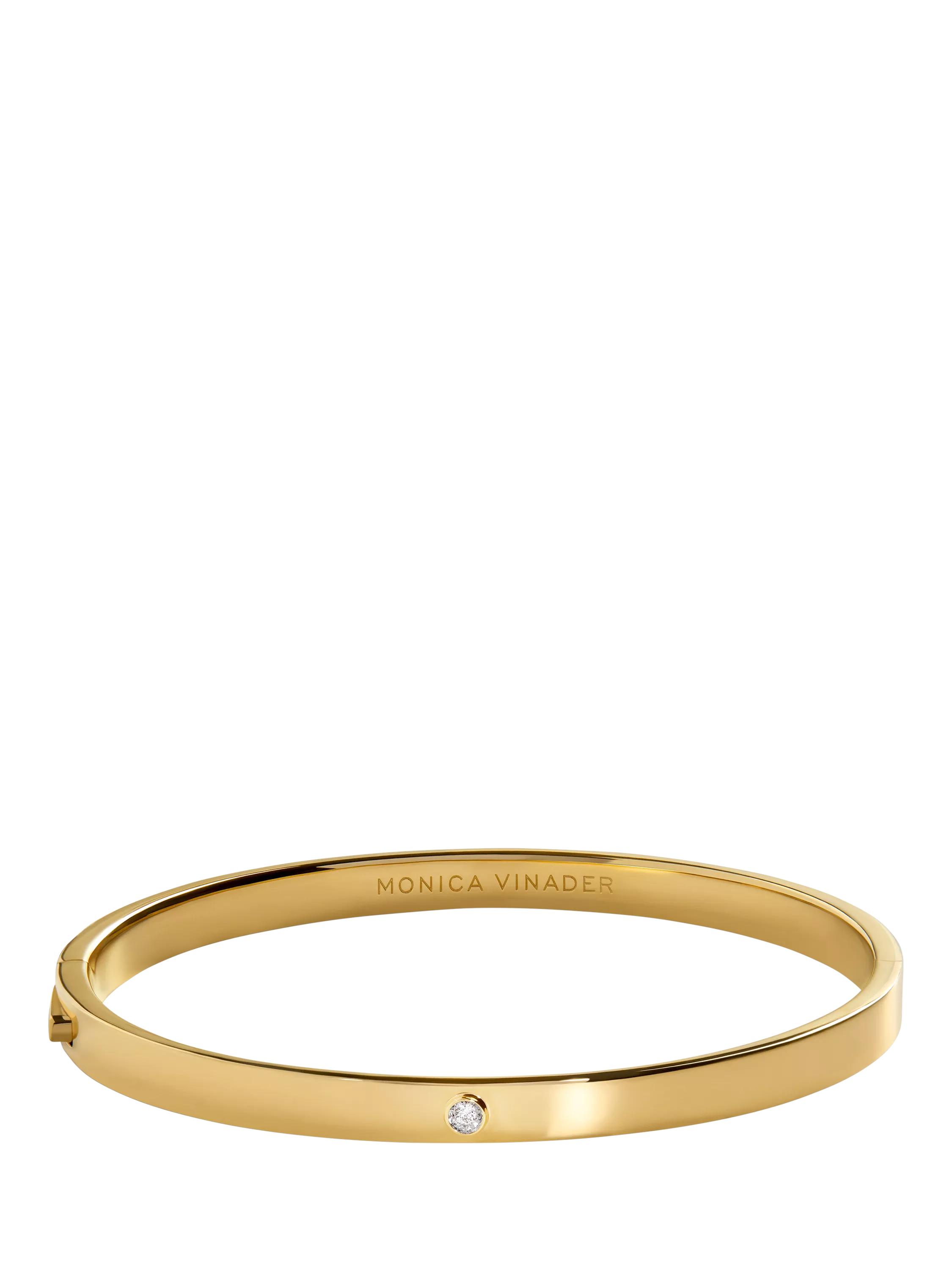 Monica Vinader gold diamond bangle, lab-grown diamond (British brand)