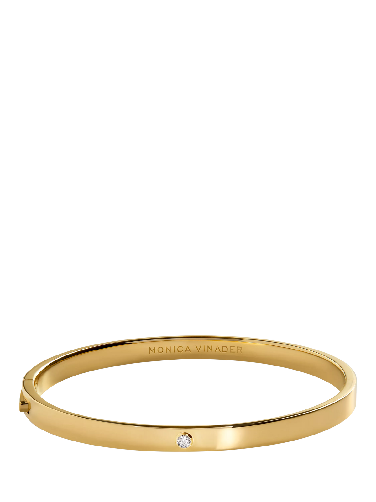 Monica Vinader gold diamond bangle, lab-grown diamond (British brand)