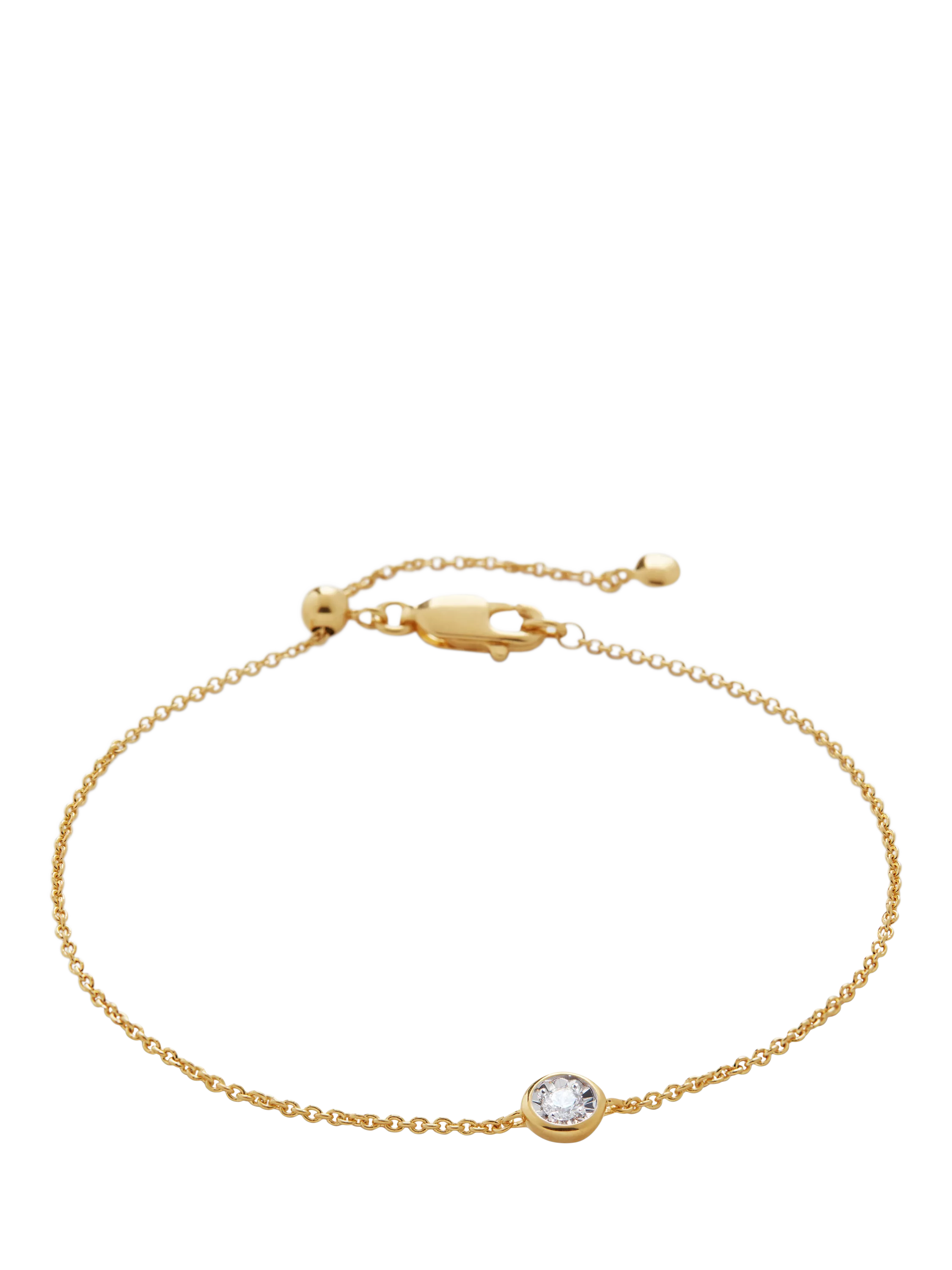 Monica Vinader round cut solitaire bracelet gold - British product