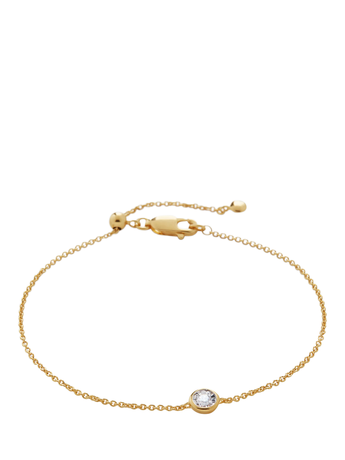 Monica Vinader round cut solitaire bracelet gold - British product