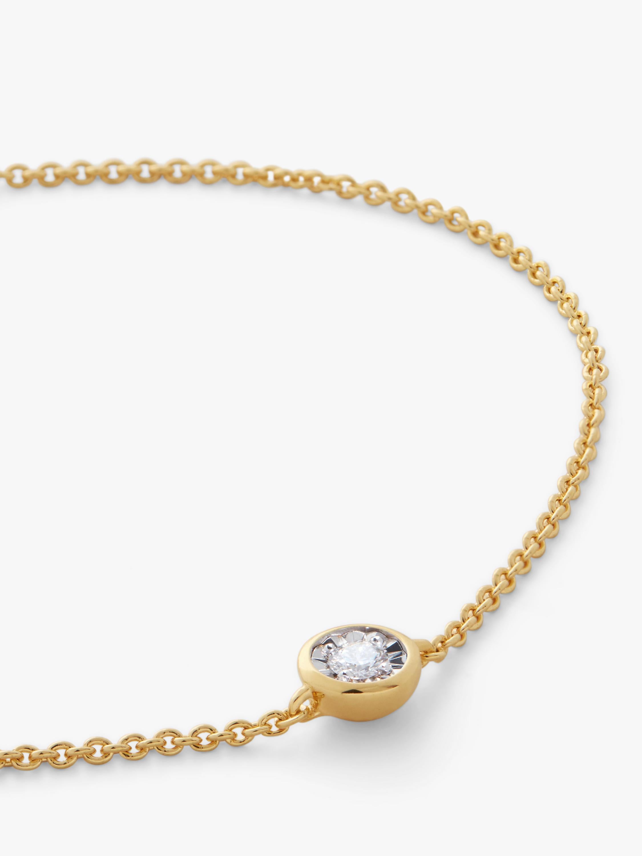 Monica Vinader round cut solitaire bracelet gold - British product