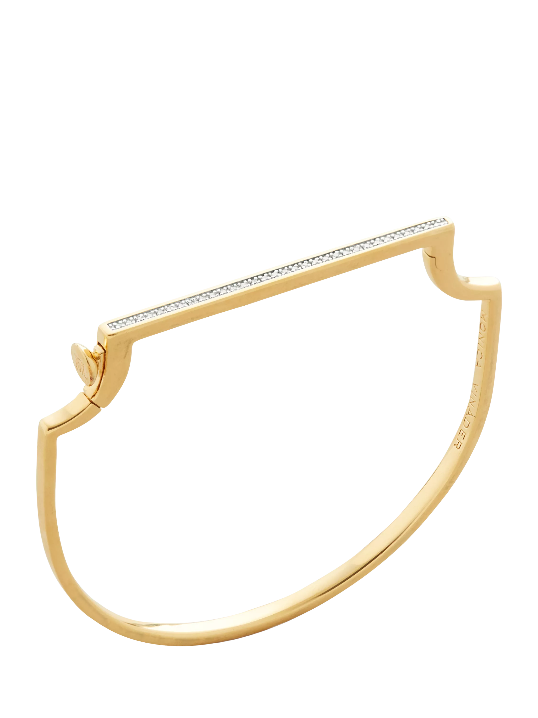 Monica Vinader gold bangle with 32 lab grown diamonds (British brand)
