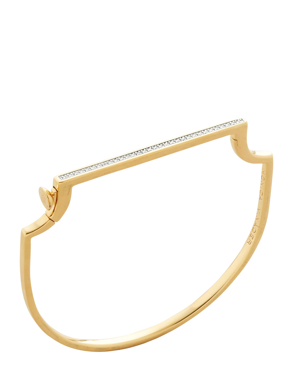 Monica Vinader gold bangle with 32 lab grown diamonds (British brand)
