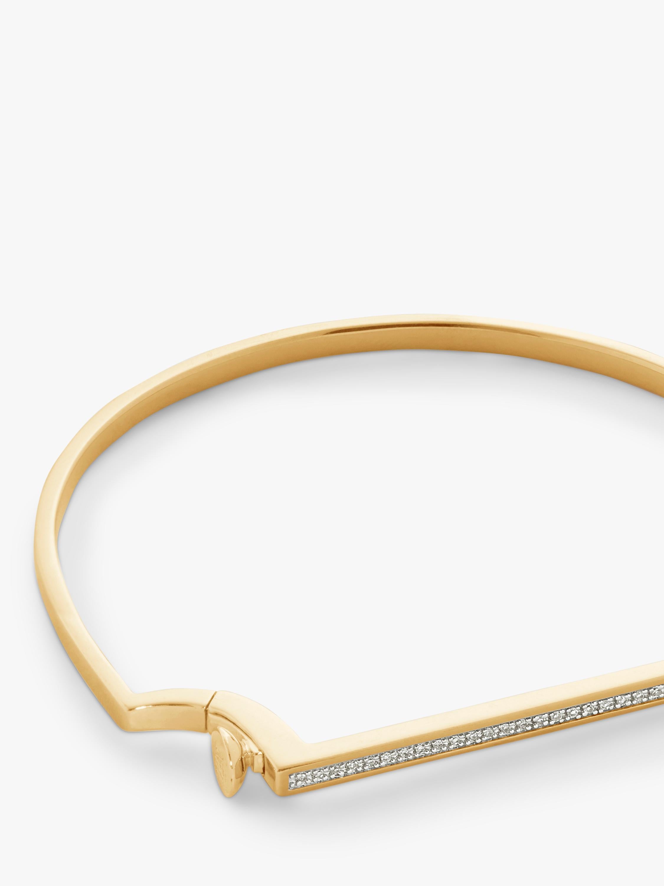 Monica Vinader gold bangle with 32 lab grown diamonds (British brand)