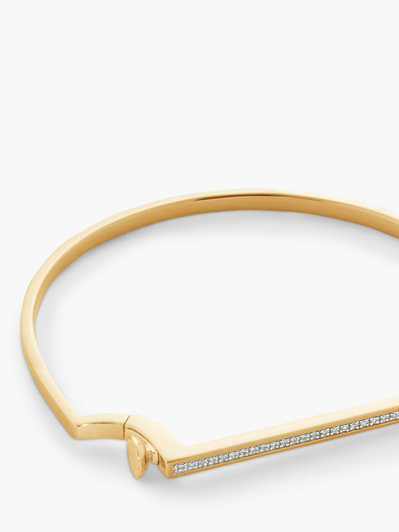 Monica Vinader gold bangle with 32 lab grown diamonds (British brand)