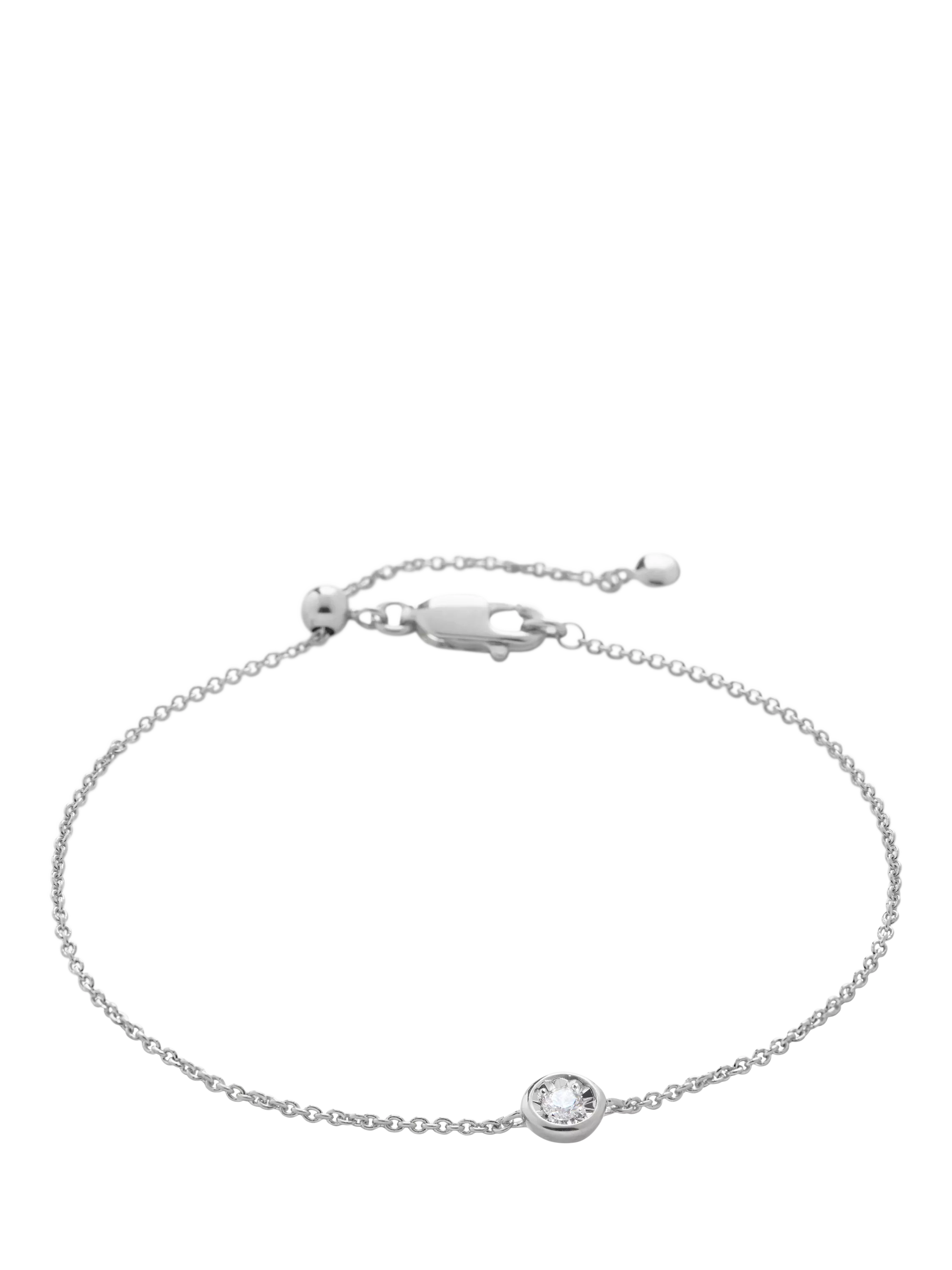 Monica Vinader lab grown diamond chain bracelet silver (British brand)