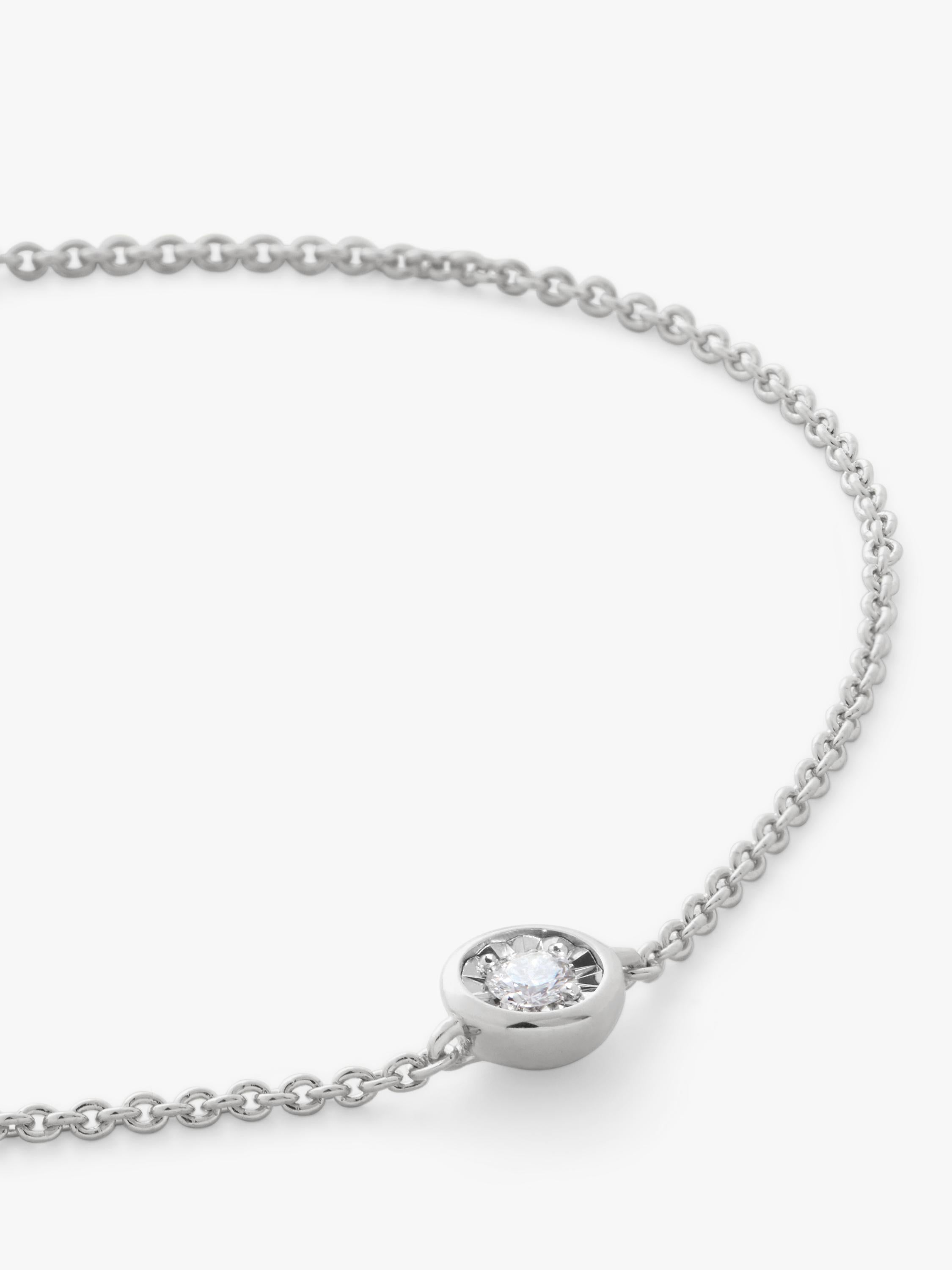 Monica Vinader lab grown diamond chain bracelet silver (British brand)