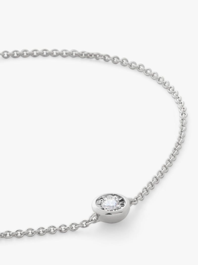 Monica Vinader lab grown diamond chain bracelet silver (British brand)