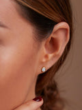 Monica Vinader round cut solitaire stud earrings gold vermeil, imported from the UK