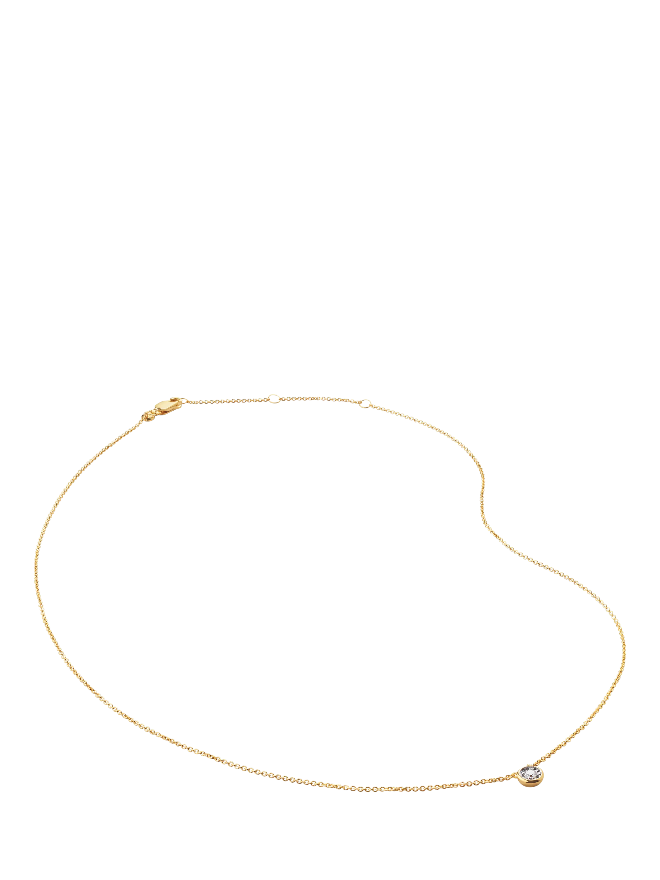 Monica Vinader lab grown diamond solitaire necklace medium gold, UK version