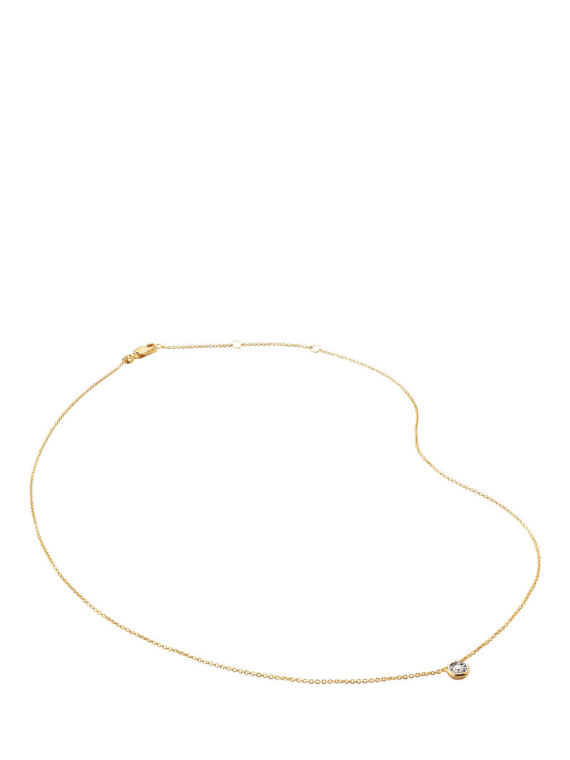 Monica Vinader lab grown diamond solitaire necklace medium gold, UK version