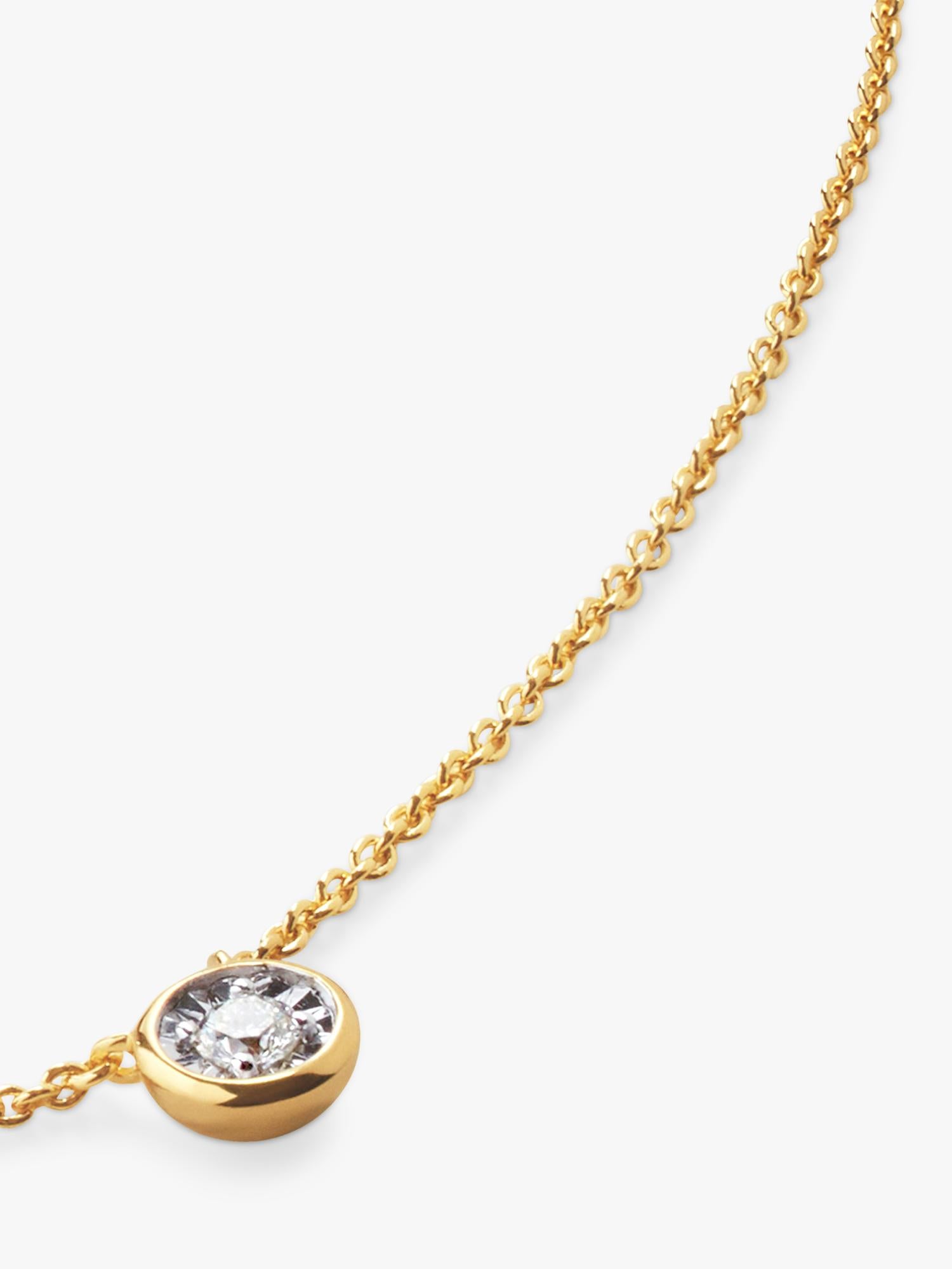 Monica Vinader lab grown diamond solitaire necklace medium gold, UK version
