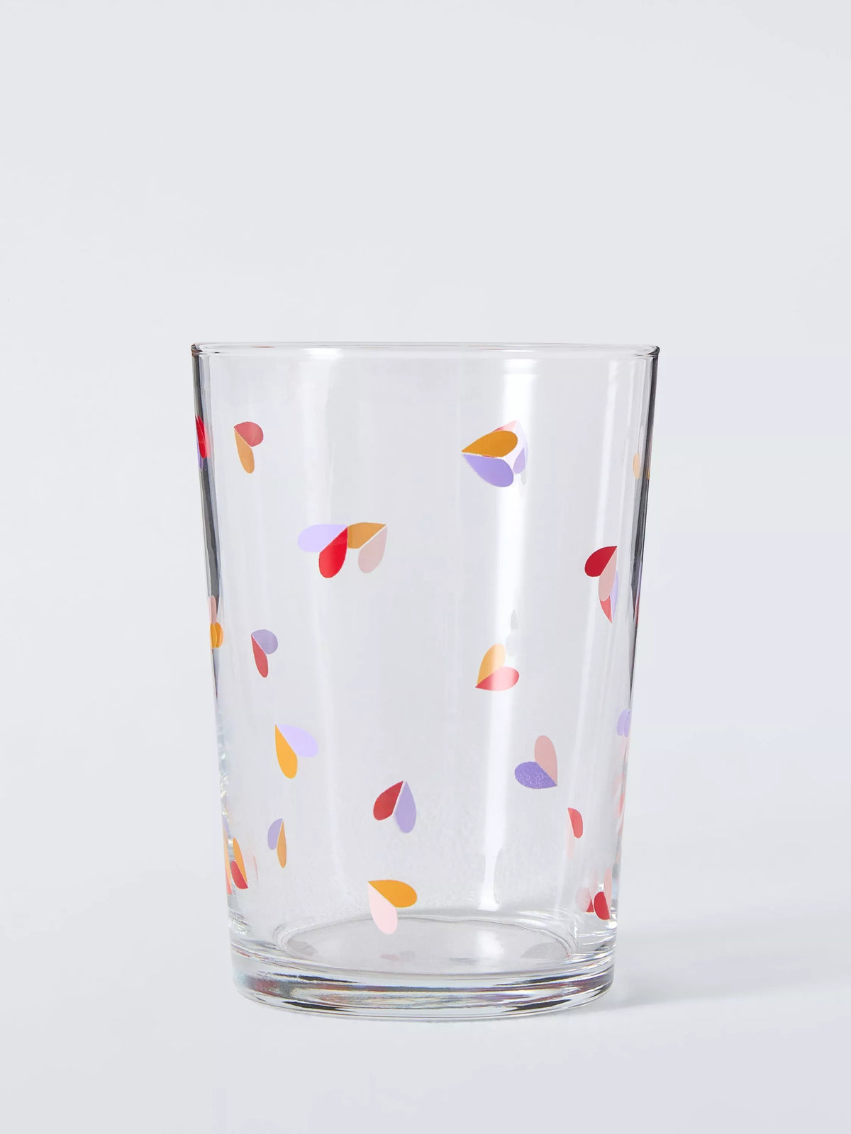 John Lewis Multi Heart Glass Tumbler 500ml, imported from the UK