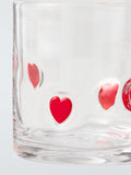 John Lewis heart icon glass tumbler 360ml clear red - British product