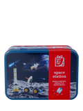 Apples to Pears space gift tin blue building set (British brand)