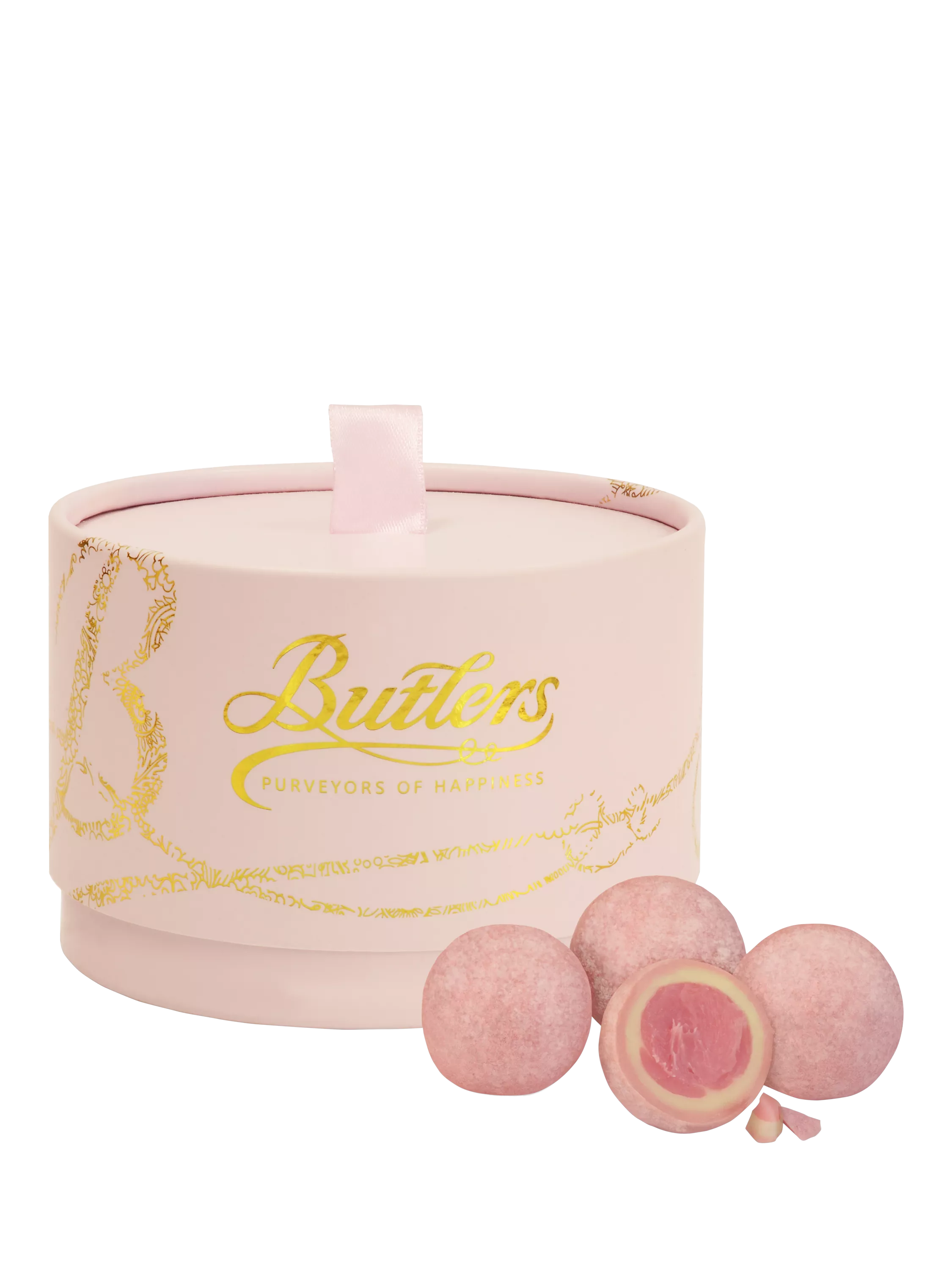 Butlers pink Marc de Champagne chocolate truffles 200g - British product